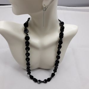 Vgt unique Black Lucite Interlocking Disc Necklace